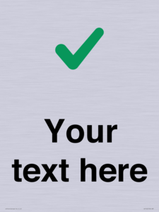 Custom plain background, green tick sign